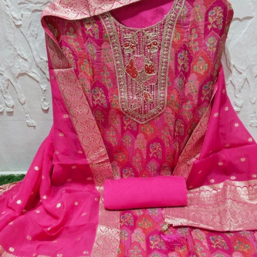 Fancy Dress Material with varanasi duptha