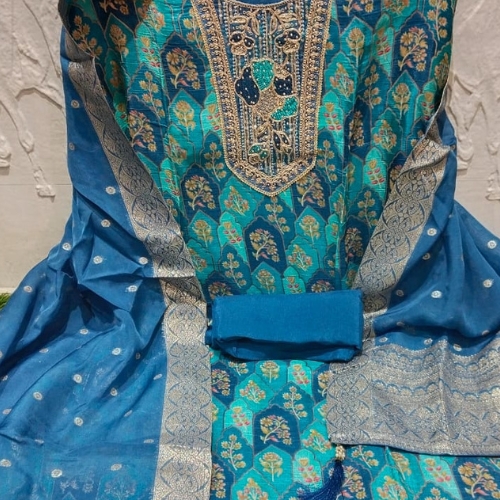 Fancy Dress Material with Varansi dupatha