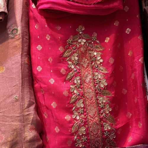 beautiful varanasi suit piece