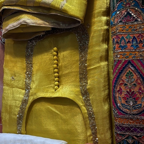 Fancy Dress Material with Fancy Varanasi Dhupatha