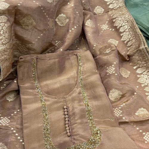 Fancy Dress Material with Varanasi Dhupatha