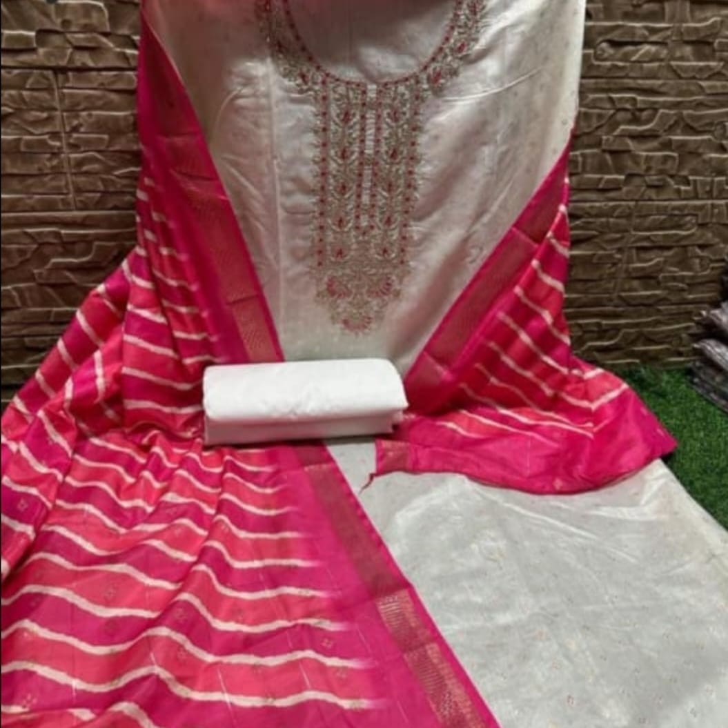 Chanderi silk dress material