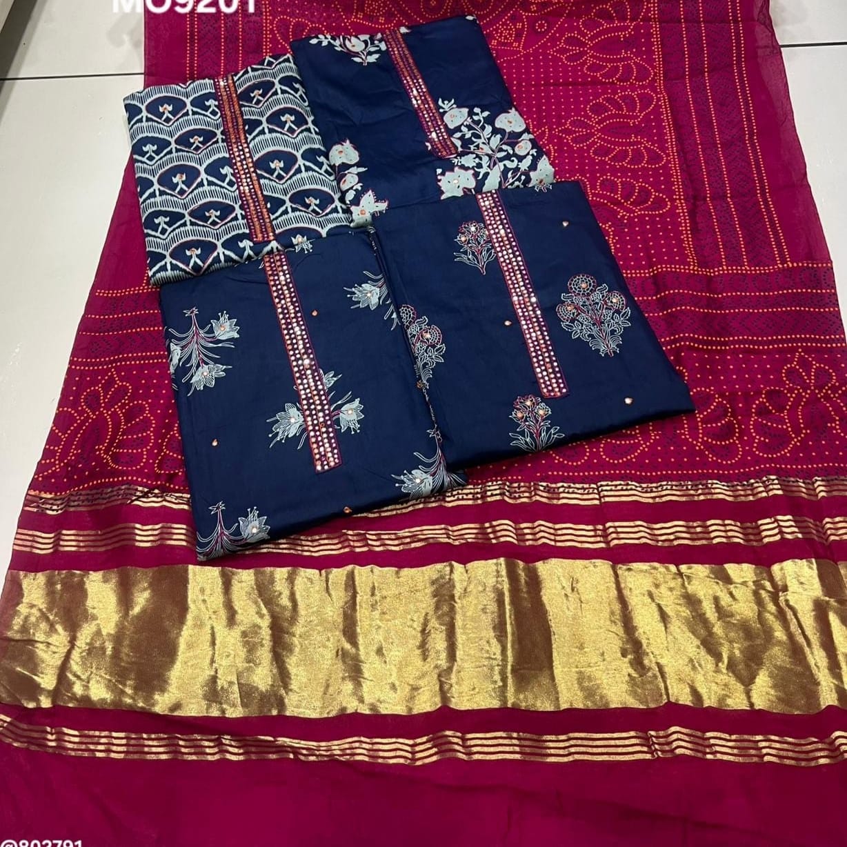 Gajji cotton silk dress material